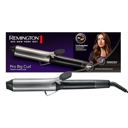 Remington CI5538 Ferro Arricciacapelli, Rivestimento in Ceramica e Titanio, da 140° a 210°, 38 mm, Voltaggio Universale, Spegn