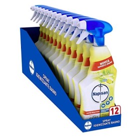 Napisan Spray Bagno Igienizzante Limone e Menta, Confezione da 12 pezzi x 750 ml