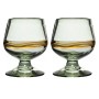 Bicchiere Fatto a Mano per Cognac/brandy - Vetro Riciclato - A Strisce Multicolorate - Confezione di 2