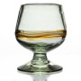 Bicchiere Fatto a Mano per Cognac/brandy - Vetro Riciclato - A Strisce Multicolorate - Confezione di 2