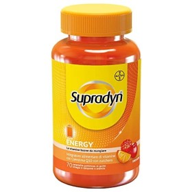 Supradyn Energy - Integratore Multivitaminico Anti Stanchezza - 70 Caramelle Gommose ai deliziosi gusti di Ciliegia, Arancia e L