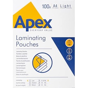 Fellowes 6003201 Apex Pouches di plastificazione, Formato A4, 100 Pezzi