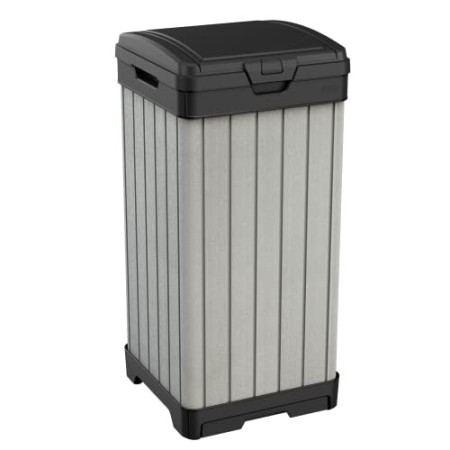 Keter Pattumiera Da Esterno Rockford Grigia 125 Lt In Resina Cm 41X41X87.4 H