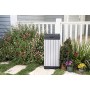 Keter Pattumiera Da Esterno Rockford Grigia 125 Lt In Resina Cm 41X41X87.4 H
