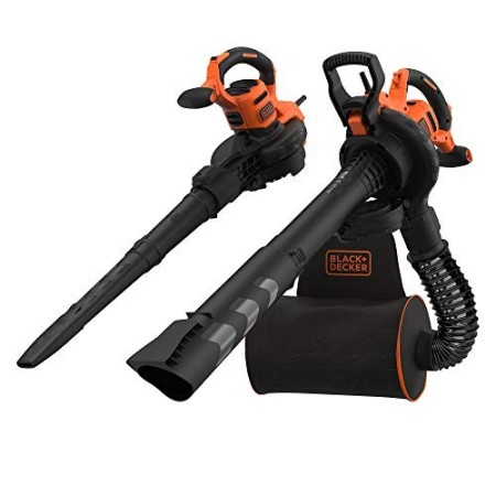 BLACK+DECKER BEBLV300-QS Soffiatore, Aspiratore, Tritturatore, velocità di Soffiaggio Fino a 418 Km/h, con Zaino Raccogli Fogli