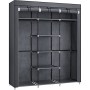 SONGMICS, RYG12G, Armadio Pieghevole in Tessuto, Armadio da Campeggio, 175 x 150 x 45 cm, Colore Grigio
