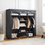 SONGMICS, RYG12G, Armadio Pieghevole in Tessuto, Armadio da Campeggio, 175 x 150 x 45 cm, Colore Grigio