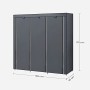 SONGMICS, RYG12G, Armadio Pieghevole in Tessuto, Armadio da Campeggio, 175 x 150 x 45 cm, Colore Grigio