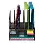 Amtido Organizer da Scrivania a Rete con Cassetto e 5 Divisori - Contenitore Metallico Porta Penne, Documenti, Accessori e Lette