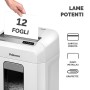 Fellowes Powershred 12Ms, distruggidocumenti mini taglio 12 fogli per piccole aziende/uffici domestici con tecnologia SafeSense,