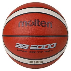 Molten BG3000 - Pallone da basket per interni ed esterni, in gomma, misura 7, arancione/avorio, adatto per bambini di età 14 an