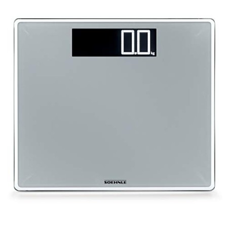 SOEHNLE Style Sense Comfort 600 Bilancia Pesapersone Digitale, con Portata Fino a 200 kg, con Schermo LCD, Argento, 36 x 36 x 4 
