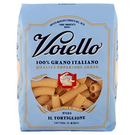 Voiello Pasta Tortiglioni N.125, Pasta Corta di Semola Grano Aureo 100% - 500 g