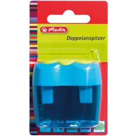 herlitz 10921112 Temperamatite Fancy, Doppio Foro con Contenitore, Colori Assortiti