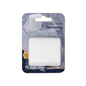 KORBOND Nastro Adesivo Extra Large per Orlo, 60 mm x 8 m, Non Serve Cucire, Ideale per orli, Tende, Pantaloni, Jeans, Abiti da L