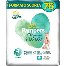 Pampers Naturello, 76 Pannolini Contenenti Cotone e Materiali Naturali Derivanti dalle Piante, 0% Profumo, Taglia 4 (7-18 kg)