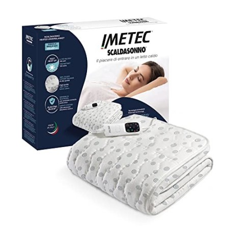 Imetec Scaldasonno Adapto Singolo 150 x 80 Cm, Tecnologia Brevettata, Riscaldamento Rapido, Temperatura Costante e Personalizzat