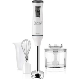 BLACK+DECKER BXHBA600E Frullatore a Immersione, 600 W, Acciaio Inox, Bianco