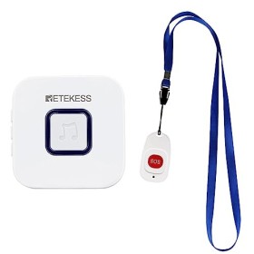 Retekess TH101 Wireless Sistema di Chiamata Emergenza Piccolo SOS Pulsante Cercapersone e Campanello Ricevitore per Anziani Bamb