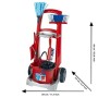Theo Klein 6742 Carrello delle pulizie Vileda con scopa, mocio, secchio, aspirapolvere a batterie con funzione di aspirazione e 