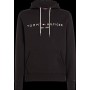 Tommy Hilfiger Logo Flex Fleece Hoody Felpa con Cappuccio, Nero (Jet Black Base), XX-Large Uomo