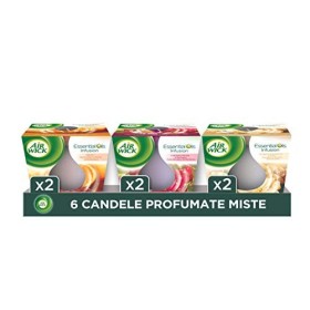 Airwick Candele Profumate, Confezione da 6 Candele, fragranze miste: 2 Candele Vaniglia e Zucchero di canna, 2 Candele Agrumi, 2