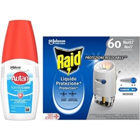 Kit Protezione dalle zanzare Raid Autan: Autan Family Care Vapo 1 confezione da 100ml + Raid Liquido Elettrico Protezione + 1 ba