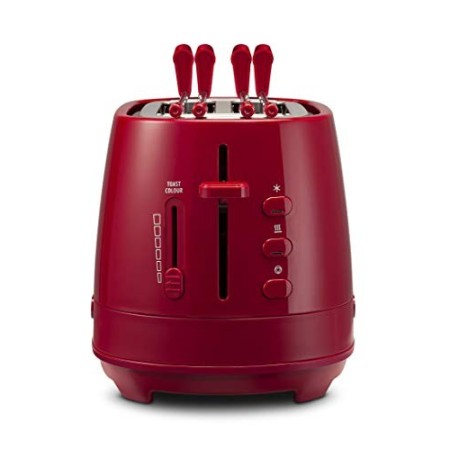 Dè Longhi CTLAP2203.R Tostapane con pinze 550 Watt, Colore Rosso, Plastica