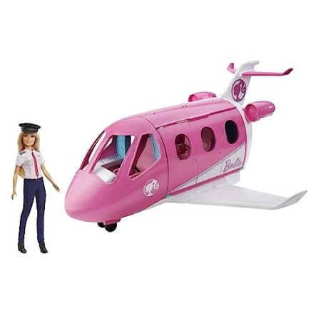 Barbie Aereo dei Sogni con Pilota, Playset con Veicolo e Bambola Bionda Inclusa, Giocattolo per Bambini 3+ Anni, GJB33