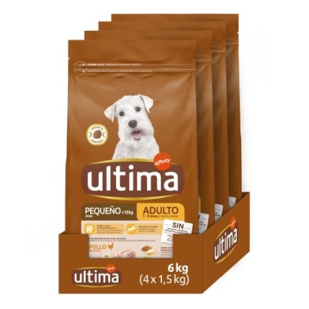Ultima Cibo per Cani Mini Adulti con Pollo, Pack 4 x 1,5kg