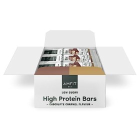Marchio Amazon- Amfit Nutrition Barretta proteica a basso contenuto di zuccheri (19,6gr proteine - 1,6gr zucchero) - caramello c