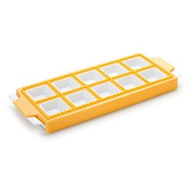Tescoma Delicia 630877 Stampo per Raviolini Quadrati, Plastica, 10 Pezzi, 1 Pezzo, Giallo