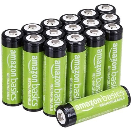 AmazonBasics - Batterie AA ricaricabili, pre-caricate, confezione da 16 (l’aspetto potrebbe variare dall’immagine)