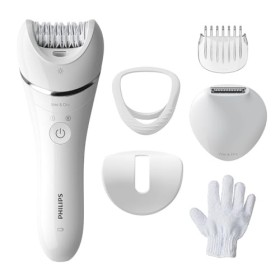 Philips BRE715/00 Epilatore Series 8000 Wet & Dry per Gambe e Corpo + 6 Accessori (Guanto Esfoliante e Testina di Precisione)