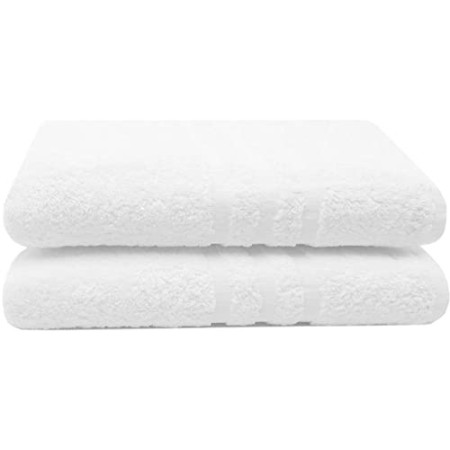 ZOLLNER 2 Asciugamani da Bagno, 100x150 cm, Bianco, 100% Cotone, 450g/mq