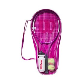 Wilson Ultra Pink Starter Set Kit, WR026710F Racchetta Ultra Pink 25, per Tennisti Principianti dai 9 ai 10 Anni, Bottiglia, 2 P