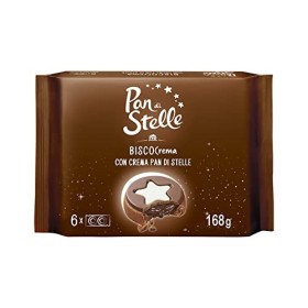 Pan di Stelle Biscocrema, Biscotti al Cacao e Nocciola con Crema Pan di Stelle, Copertura di Cioccolato e Crema al Latte - 168 g