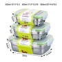 Confezione da 3 contenitori per alimenti con coperchio, in acciaio inox, ermetici, a prova di perdite, con chiusura a scatto