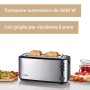 Severin AT 2509 Tostapane 4 Fette, Regolazione Doratura, Tasto Scongelamento, Griglia Scalda Brioches, Doppia Parete, 1400 W, 4 