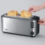 Severin AT 2509 Tostapane 4 Fette, Regolazione Doratura, Tasto Scongelamento, Griglia Scalda Brioches, Doppia Parete, 1400 W, 4 