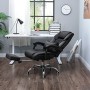 Songmics Poltrona Girevole con Poggiagambe Sedia Direzionale Ergonomica da Ufficio Studio Regolabile con Rotelle OBG71B