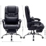 Songmics Poltrona Girevole con Poggiagambe Sedia Direzionale Ergonomica da Ufficio Studio Regolabile con Rotelle OBG71B