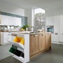 Dmora Pattumiera portarifiuti salvaspazio per differenziata con Quattro secchi, Colore Bianco, cm 60 x 92 x 25
