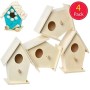 Baker Ross Mini Kit Casetta per Uccelli in Legno Confezione da 4 Casette