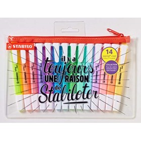 Evidenziatore - STABILO swing cool - Trousse con 14 Evidenziatori: 8 Fluo + 6 Pastel - Edizione Limitata