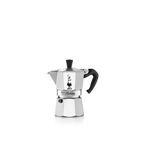 Bialetti Mokina Caffettiera Alluminio, Tazze 0,5, Argento, 13x6.5x12 cm