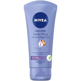 Nivea Crema mani delicata (75 ml), ricca crema per la pelle con olio di macadamia e fiore di loto, cura intensiva delle mani per