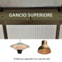 Outsunny Gazebo da Giardino con Zanzariera 3.6x3m, Struttura Acciaio e Alluminio, Tetto Policarbonato Marrone