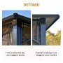 Outsunny Gazebo da Giardino con Zanzariera 3.6x3m, Struttura Acciaio e Alluminio, Tetto Policarbonato Marrone