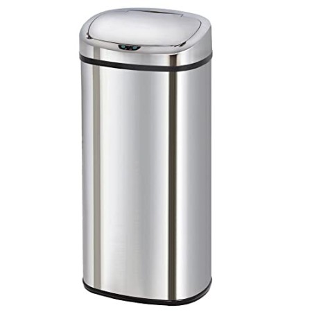 KITCHEN MOVE - Bidone dei rifiuti automatico, Acciaio Inox, cromo, 80 Litres , 41x29x86 cm